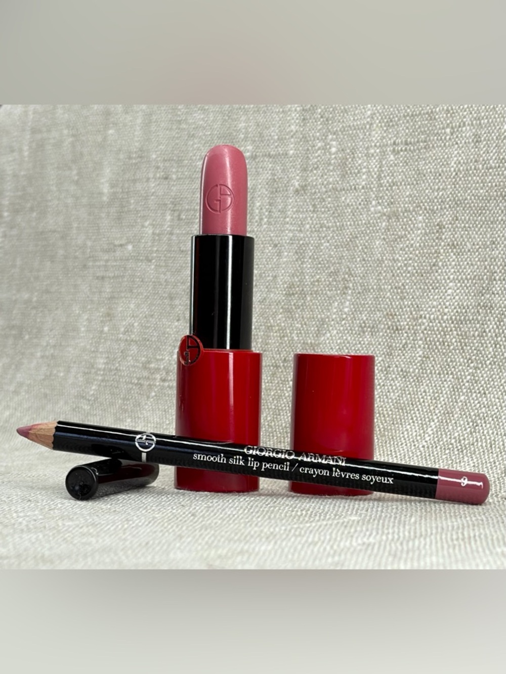 Giorgio Armani Rouge Ecstasy Lipstick 508 + Smooth Silk Lip Pencil 9 NWOB